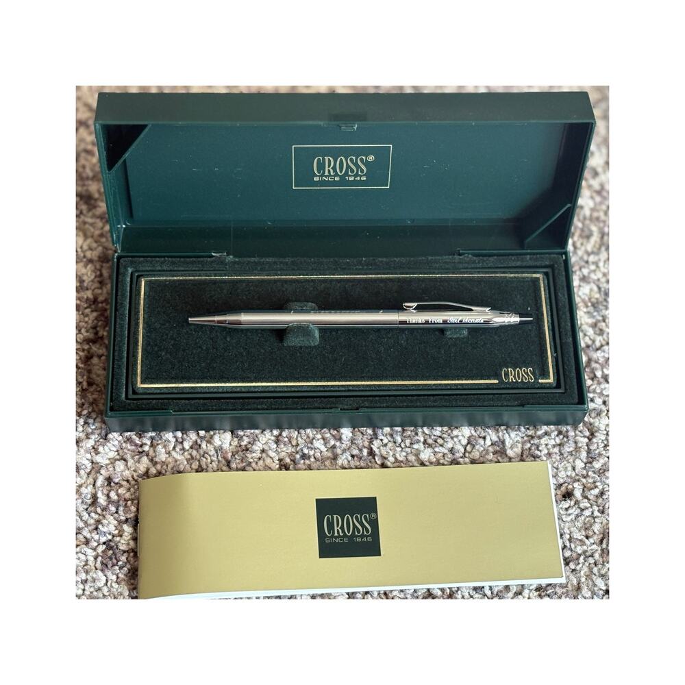 Cross Classic Century Pen Chrome Luster Rollerball Black Ink Fine Point Gift Box